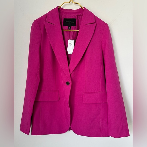 Banana Republic Jackets & Blazers - NWT Banana Republic Fuchsia Pink Lined Stretch Spring Blazer Jacket Women’s Sz 2